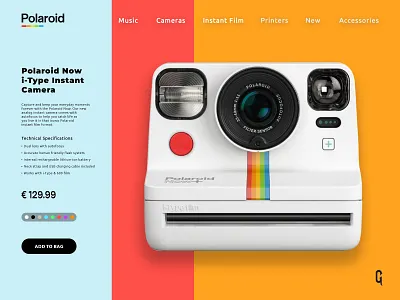 Polaroid Camera Concept Ui Design branding camera concept art concept ui design graphic design illustration polaroid ui ux web design website