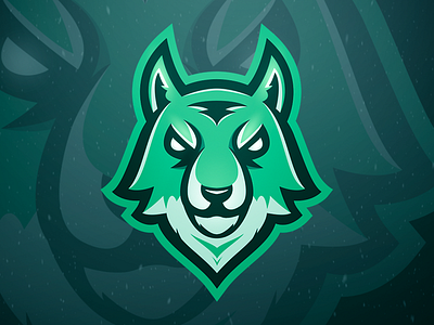 Greendo Logo blue dark green green logo mascot white wolf