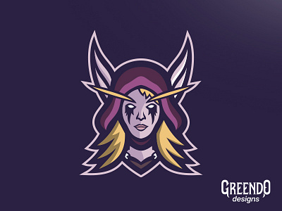 World Of Warcraft Sylvanas Mascot Logo Fan Art battle for azeroth blizzard esports esports logo gaming illustration logo logo type mascot sylvanas world of warcraft