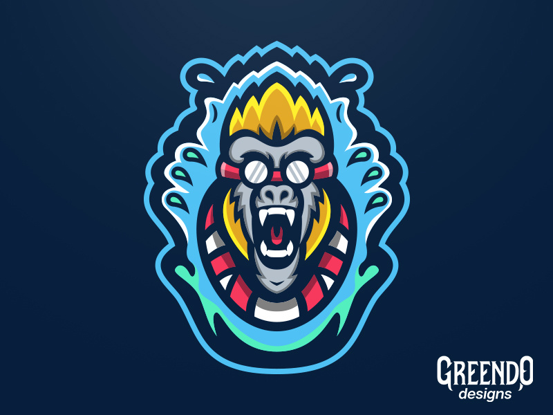 Diving Monkey Mascot Logo