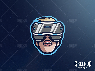 VR Mascot Logo [FOR SALE] blue design esport esports galaxy gaming icon illustration logo logo type mascot sports technology vr vr logo