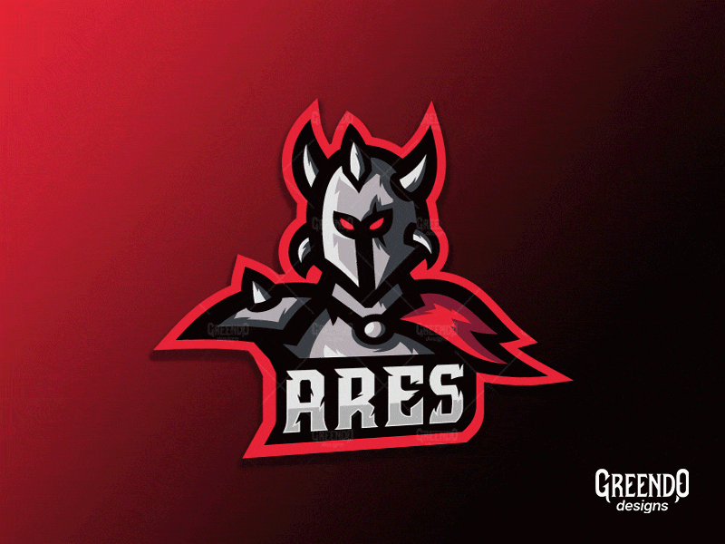 Ares MAscot Logo ares clean evil god logo madness mascot logo red