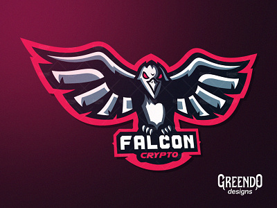 Falcon Mascot Logo Made For A Client bird bird mascot crypto crypto logo electric color esports falcon gaming illustration logo mascot