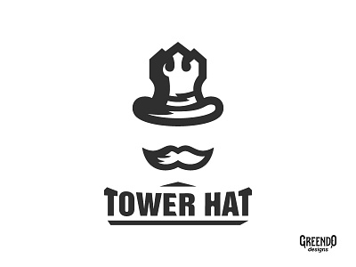 Tower Hat Logo [ FOR SALE ] branding cap castle design hat icon logo logo type moustache tower