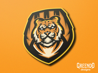 Tiger Badge Mascot Logo [FOR SALE] animal branding cat design esports illustration logo logo type mascot orange sports yellow