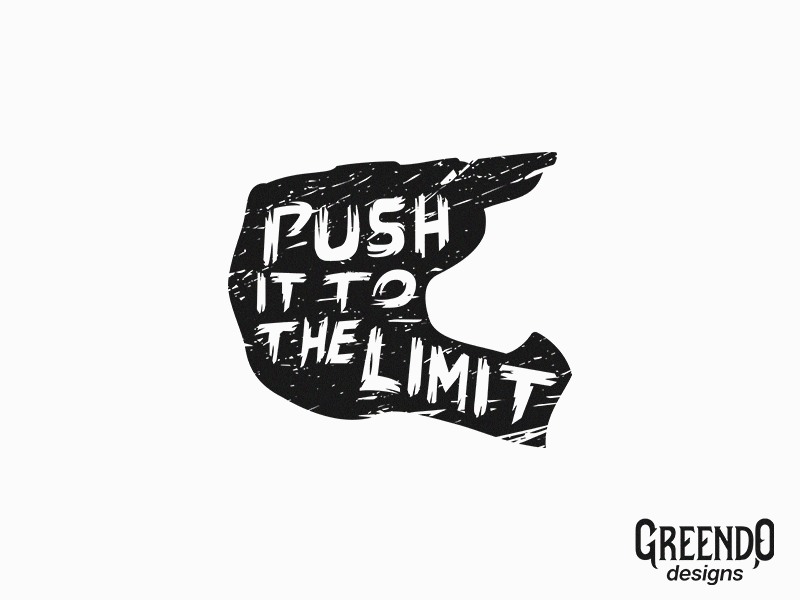 Push It To The Limit - Tshirt Design bike bike helmet black and white branding design helmet icon illustration logo logo type motorbike sports tshirt art tshirt design vector