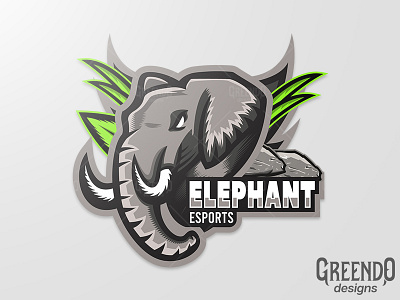 Elephant MAscot Logo [ FOR SALE ] african animal black branding design elephant gaming green grey illustration jungle logo mamooth mascot vector
