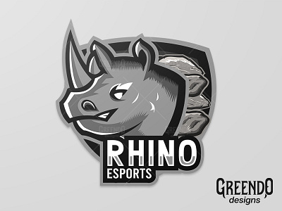 Rhino Mascot Logo [ FOR SALE ] agresive design esports gaming horn icon illustration logo mascot rhino rocks sports vector