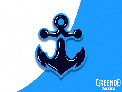 Anchor Mascot logo blue branding design icon illustration logo mascot ocean sea ship vector white