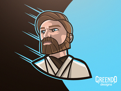 Obi-Wan Kenobi - StarWars blue brown character design gaming illustration jedi logo mascot star wars starwars the clone wars vector white