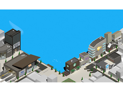 Isometric city 3d c4d cinema city design habbo hotel isometric