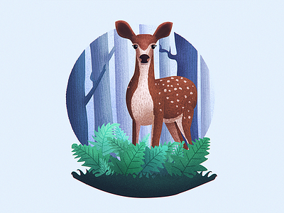 Deer animal character design deer grain illustration photoshop