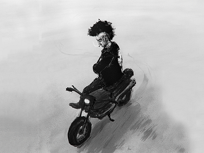 Biker biker character design challenge digital painting illustration motorcycle procreate punk