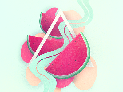 Watermelons! 🍉🍉🍉 fruit fruits grain illustration procreate watermelon watermelons