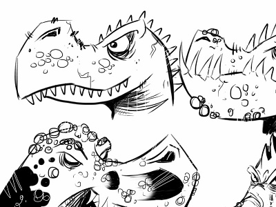 Monster practice angry character creature design dinosaur ipad lizard monster reptile scales spikes