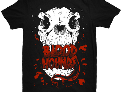 BloodHounds T-Shirt Design apparel blood bloodhounds dog hound lettering print screenprint skull type