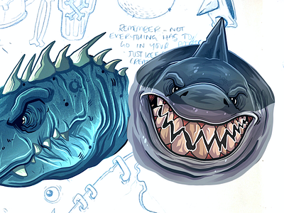 Sketchbook Sharks creature fish mako monster procreate scales seacreature shark sharks sketchbook