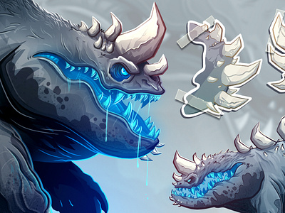 Razorback characterdesign claw creature dinosaur fantasy game design monster poison prehistoric sticker teeth