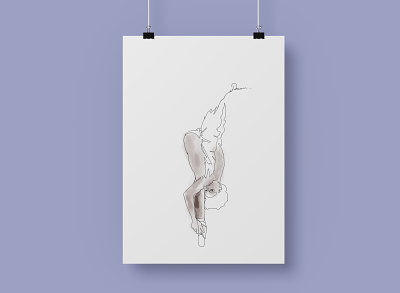 Line art ballerina illustration vector woman character woman illustration