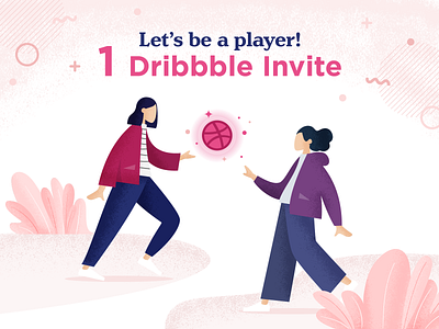 One Dribbble Invite ball draft day dribbble dribbble invite giveaway illustration invitation invite people