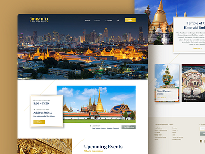 Design Exploration — Wat Pra Kaew bangkok design landing page thailand tourist travel web design website