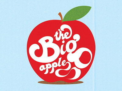 The Big Apple big apple handwritten illustration new york nickname type