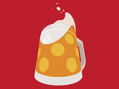 Bottoms Up - FLAT beer cheers flat illustration type