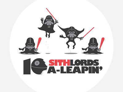 10 (Sith) Lords a-Leapin' christmas darth vader deathstar holiday illustration leap sith lord star wars