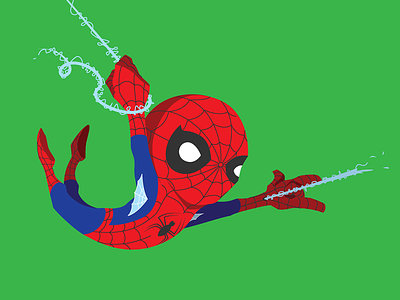 Spiderman cartoon comics illustration marvel peter parker spiderman swing thwip vector web