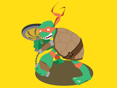 Michelangelo cartoon illustration michelangelo ninja turtles nunchucks tmnt turtles
