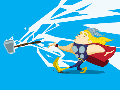 Throw the Hammer! avengers cartoon comics hammer illustration lightning marvel mjolnir thor