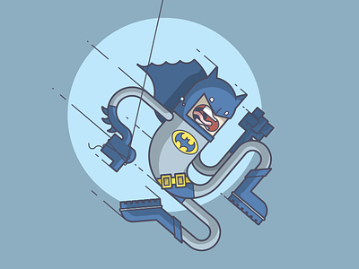 Batman is scared of heights! batman comics dark knight dc illustration line art scared swinging