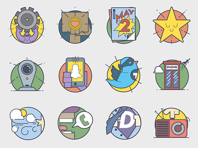 Superhero Icons: Part Deux android heart icons illustration line art snapchat superhero zedge