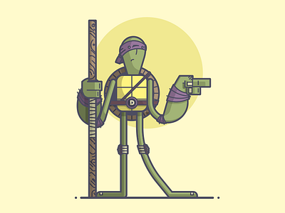 Donatello donatello illustration line art mutant ninja purple stick teenage tmnt turtle
