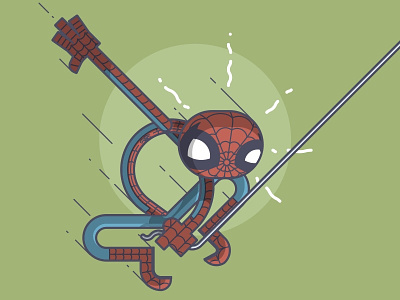 Spider Man! comics illustration line art marvel spider man spider sense swing thwip web