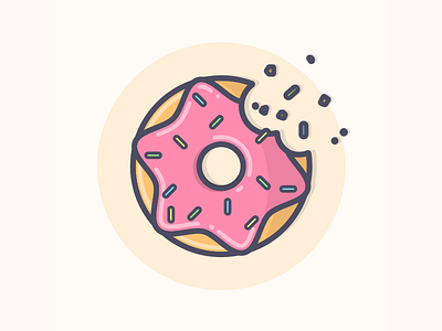 Donuts! delicious donut frosting icon illustration line art simple simpsons sprinkles yum