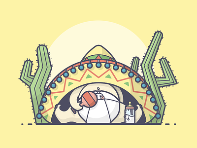!Maracas! baby baby shower bottle cactus diaper fun illustration line art maraca sombrero