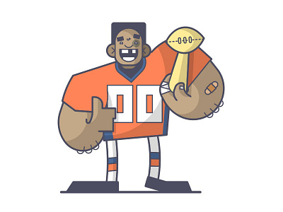 Broncos Win! broncos bruised denver football illustration line art nfl super bowl thumbs up trophy