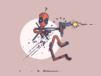 Deadpool...s? bullets chimichanga comics deadpool guns illustration line art marvel ouch