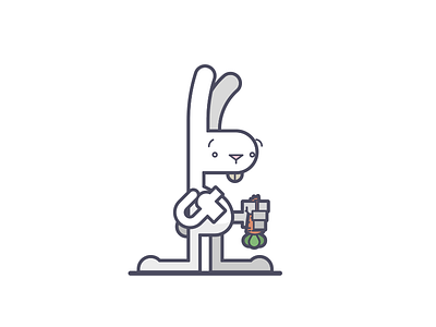 Sir Hops bunny carrot hops illustration line art rabbit