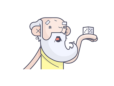 Socrates! avatar beard dice die illustration line art messenger socrates