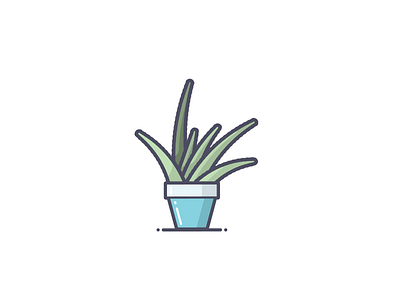 Aloe Plant aloe illustration line art plant pot simple
