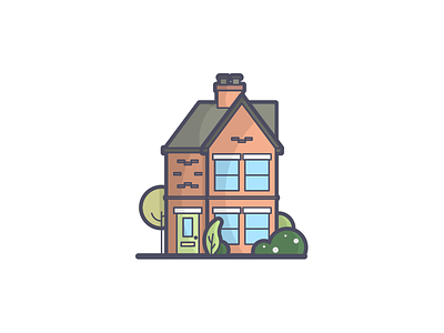Home Sweet Home bricks england garden home house icon illustration line art manchester uk