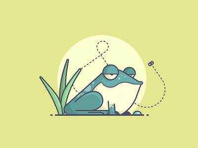 Swamp Chillin' buzz chill fly frog illustration line art swamp