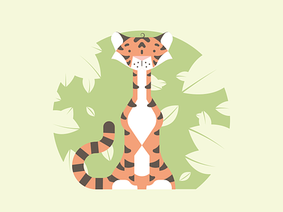 Tiger Tiger baby shower cute illustration leaves line art nursery stripes tiger tigey