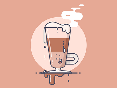 Caffe Macchiato! caffeine coffee drip happy illustration line art macchiato steam yum