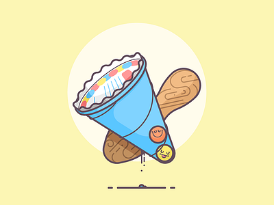 Ya Screwball 🍬 gumball ice cream ice cream truck illustration line art popsicle screwball stick