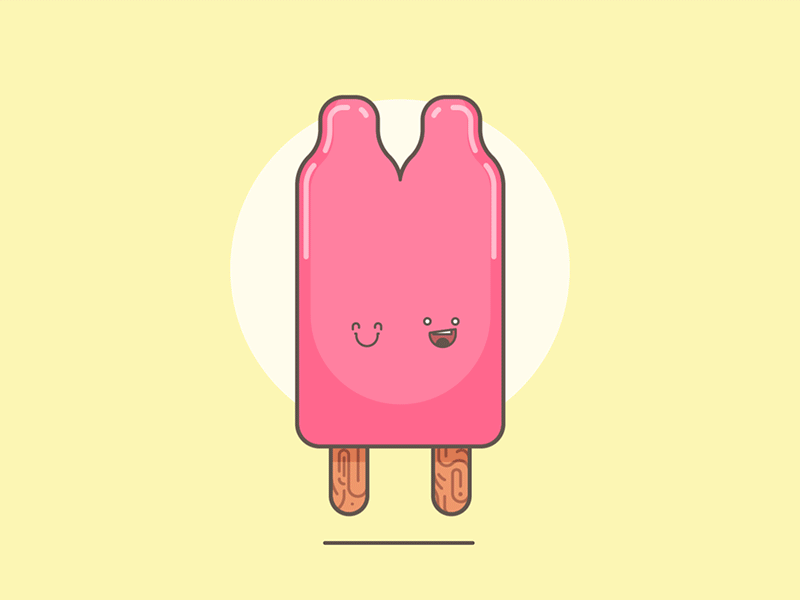 Twin Pops Horror! animation gross illustration line art loop melt ouch popsicle scream split twin