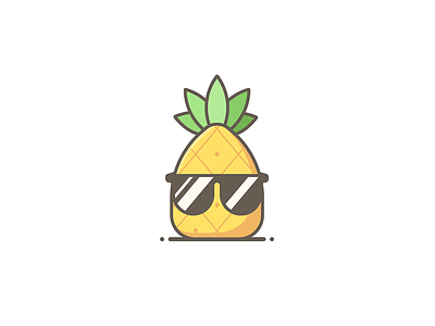 So long Summer. dude illustration line art pineapple summer summertime sunglasses
