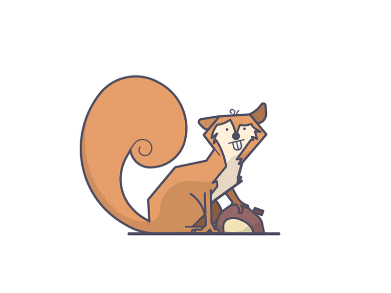 Squirrel! acorn animation cartoon concern illustration line art squirrel